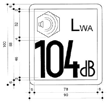 Schallleistungspegel angabe neben dem CE-Zeichen
